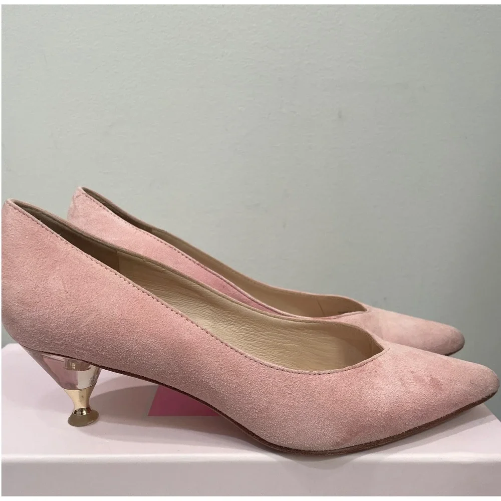Kate‎ Spade Coco Pink Suede Pointed Toe Kitten Heel Pumps Womens 6M